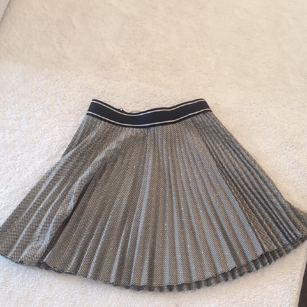 Sandro Black and White Skater Skirt